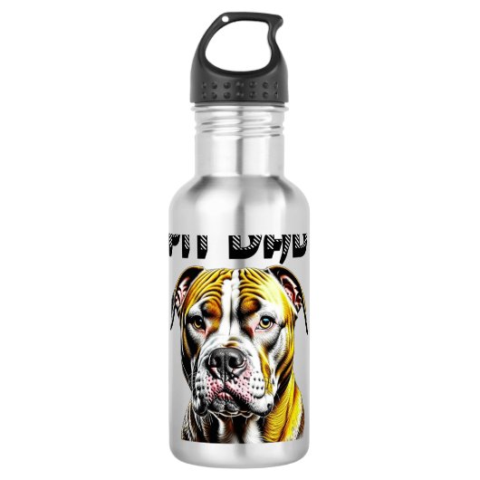 Pit Bull Papa | Hondenliefhebber  Waterfles (Voorkant)