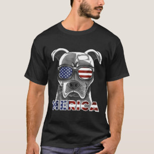 Pit Bull Patriottische Amerikaanse vlag Juli 4 Pit T-shirt