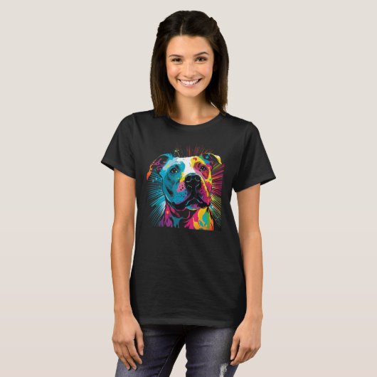 Pit Bull pitbull Artistic  Pibble T-shirt (Voorkant volledig)