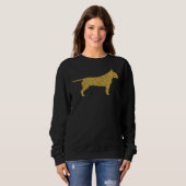Pit Bull Pittie Pitbull Hond Gouden Glitter Trui (Voorkant volledig)