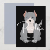 Pit bull play date-uitnodiging kaart (Voorkant / Achterkant)