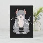 Pit bull play date-uitnodiging kaart (Staand voorkant)