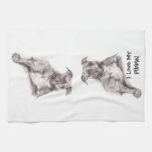 Pit Bull Portrait in Charcoal Theedoek (Horizontaal)