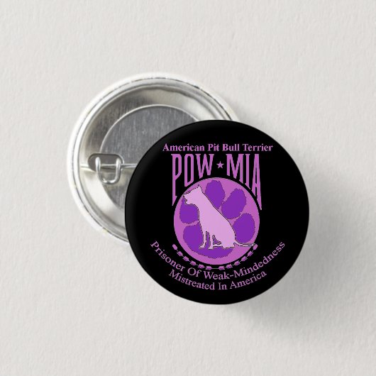 Pit Bull POW MIA Button Paars (Voorkant /achterkant)