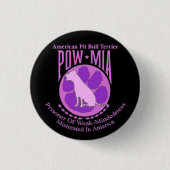 Pit Bull POW MIA Button Paars (Voorkant)