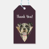 Pit Bull Puppy Dog Gold Dank u Cadeaulabel (Voorkant)