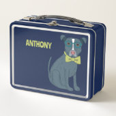 Pit Bull Puppy Dog Wearing Glassen Aangepast (Voorkant)