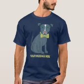 Pit Bull Puppy Dog Wearing Glassen Aangepast T-shirt (Voorkant)
