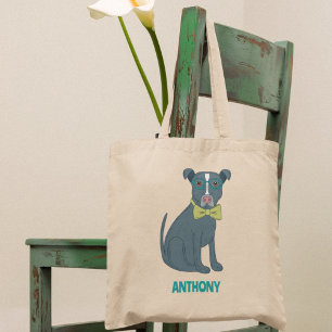 Pit Bull Puppy Dog Wearing Glassen Aangepast Tote Bag