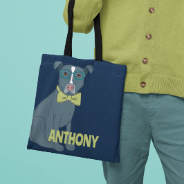 Pit Bull Puppy Dog Wearing Glassen Aangepast Tote Bag