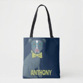 Pit Bull Puppy Dog Wearing Glassen Aangepast Tote Bag (Voorkant)