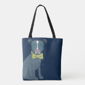 Pit Bull Puppy Dog Wearing Glassen Aangepast Tote Bag (Achterkant)