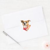 Pit Bull Puppy Love in Roze XOXO Hart Sticker (Envelop)