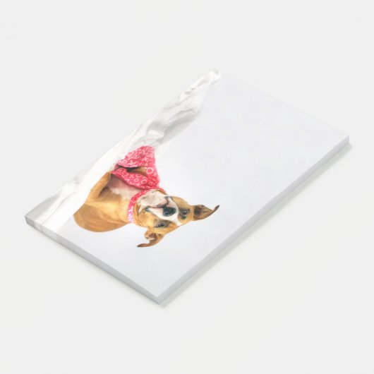 Pit Bull Puppy Love in Roze XOXO Post-it® Notes (Schuin)