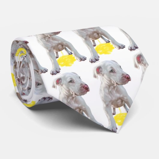 Pit Bull Puppy Piddles OOPS Stropdas (Opgerold)