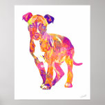 Pit Bull Puppy Pop Art Poster Waterverf<br><div class="desc">Pit Bull puppy pop art stijl waterverf poster. Een heldere en kleurrijke verklaring voor uw muren. Originele kunst © DoggyStyle Design Studio. We denken dat honden de beste zijn! Hun onvoorwaardelijke liefde en loyaliteit... hoe hun staarten en hun gezichten oplichten als je thuis komt..Dat krijg je gewoon niet van mensen....</div>