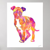 Pit Bull Puppy Pop Art Poster Waterverf (Voorkant)