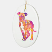 Pit Bull Puppy Pop Art Waterverf Ornament (Links)