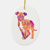 Pit Bull Puppy Pop Art Waterverf Ornament (Voorkant)