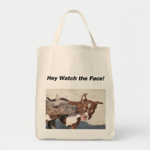 Pit Bull Puppys bij Play Tote Bag