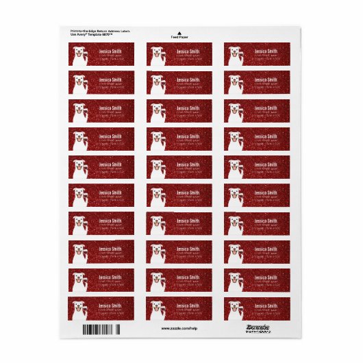 Pit Bull Return Address Labels (Full Sheet)