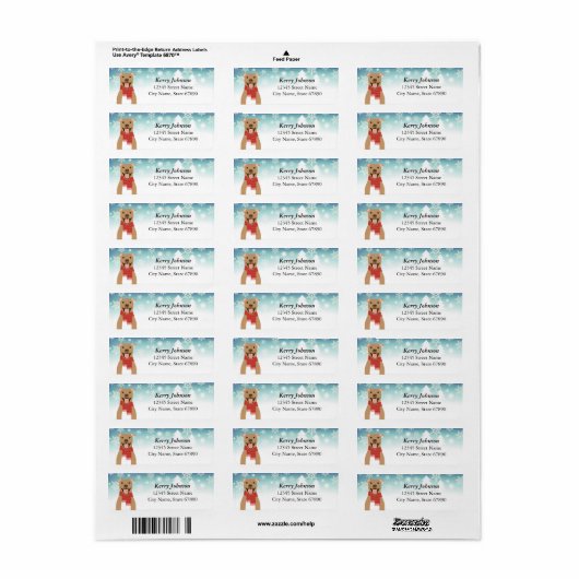 Pit Bull Return Address Labels (Full Sheet)
