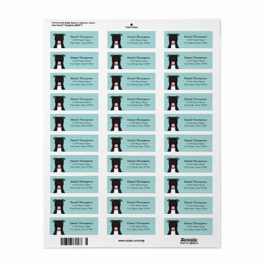 Pit Bull Return Address Labels (Full Sheet)