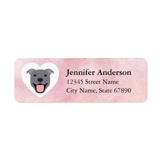 Pit Bull Return Address Labels (Voorkant)