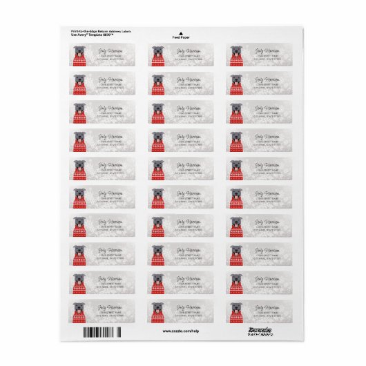 Pit Bull Return Address Labels (Full Sheet)