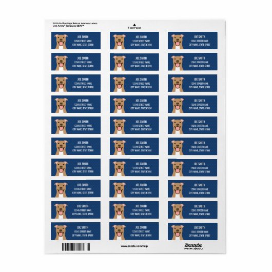 Pit Bull Return Address Labels (Full Sheet)