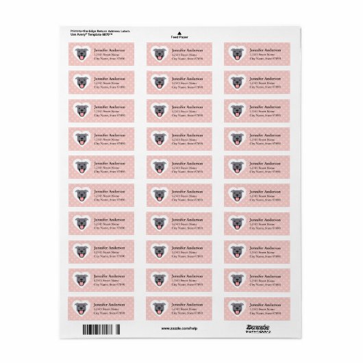 Pit Bull Return Address Labels (Full Sheet)