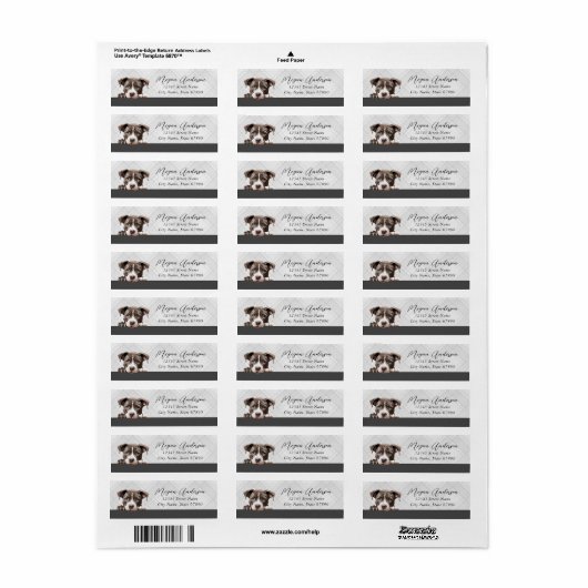 Pit Bull Return Address Labels (Full Sheet)