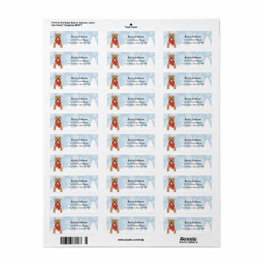 Pit Bull Return Address Labels (Full Sheet)