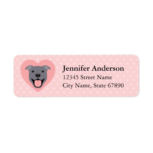 Pit Bull Return Address Labels (Voorkant)
