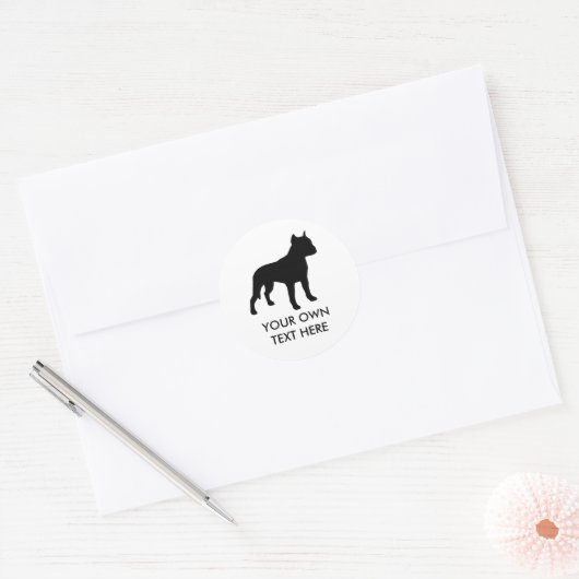Pit Bull Ronde Sticker (Envelop)