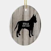 Pit Bull Rustic Wood Ceramic Ornament (Rechts)