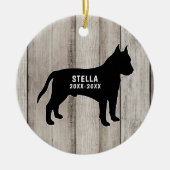 Pit Bull Rustic Wood Ceramic Ornament (Voorkant)