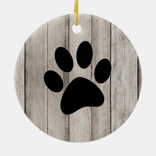 Pit Bull Rustic Wood Ceramic Ornament (Achterkant)