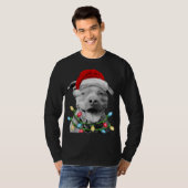 Pit Bull Santa Kerstmis Boom Lights Xmas Boys Dog T-shirt (Voorkant volledig)
