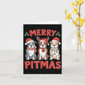 Pit Bull Santa Kerstmis - Lampjes voor kerstmis Me Kaart (Gele Bloem)
