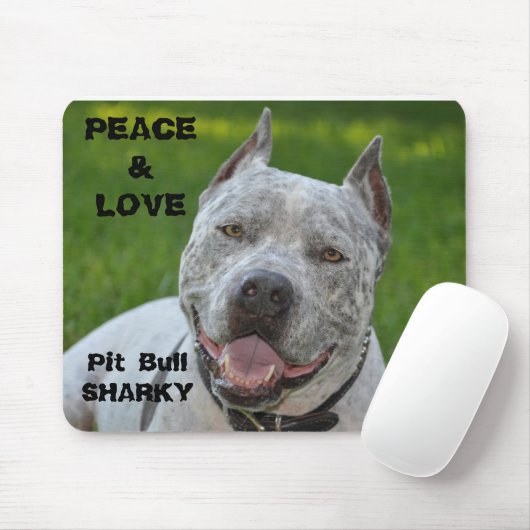 pit bull sharky mousepad dog pitbull glimlach muismat (Met muis)