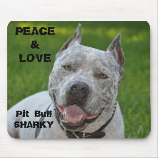 pit bull sharky mousepad dog pitbull glimlach muismat