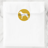Pit Bull Silhouet Ronde Sticker (Tas)