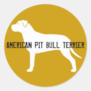 Pit Bull Silhouet Ronde Sticker