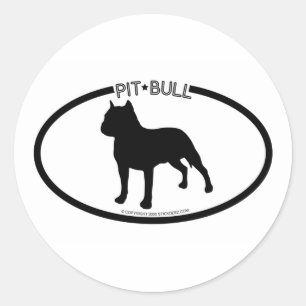 Pit Bull Silhouet Zwart Sticker