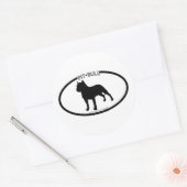 Pit Bull Silhouet Zwart Sticker (Envelop)