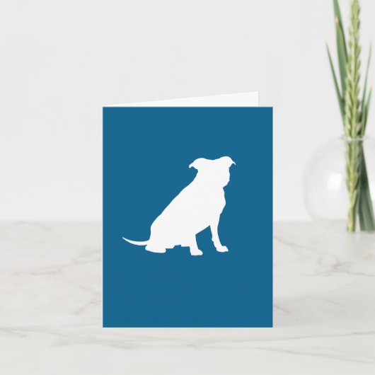 Pit Bull Silhouette Baby shower Puppy Dog Bedankkaart (Voorkant)