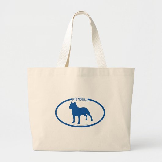 Pit Bull Silhouette Bag Grote Tote Bag (Voorkant)