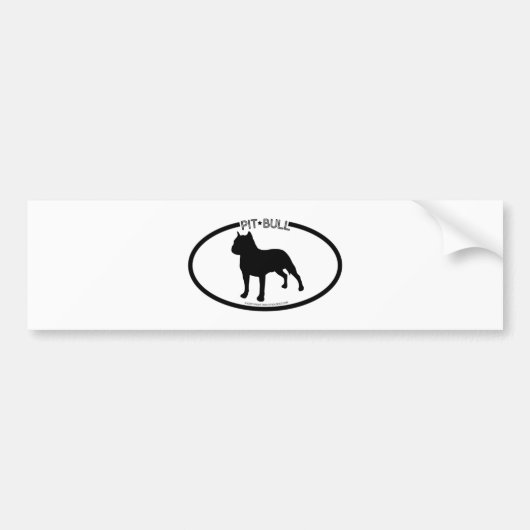 Pit Bull Silhouette Black Bumpersticker (Voorkant)