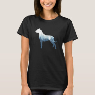 Pit Bull Silhouette Pittie Dog Outdoor Natuur T-shirt